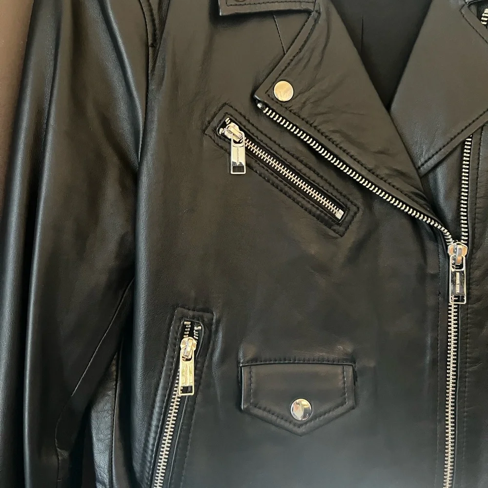 Michael Kors Moto Leather Jacket - Picture 10 of 10